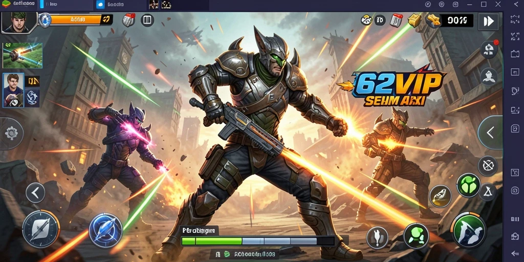 Tampilan antarmuka game Action yang menarik dan dinamis.