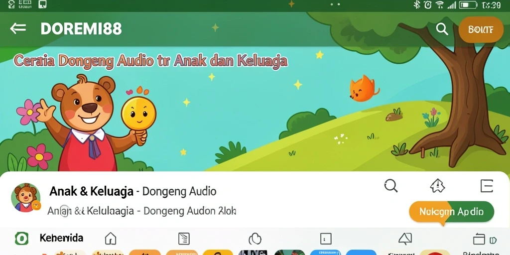 Antarmuka DOREMI88 yang menarik untuk cerita dongeng audio.