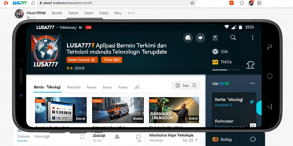 Antarmuka LUSA777 yang intuitif menampilkan berita teknologi terkini.