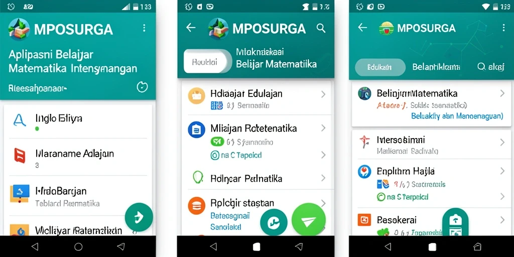 Tampilan antarmuka interaktif aplikasi MPOSURGA untuk Belajar Matematika.