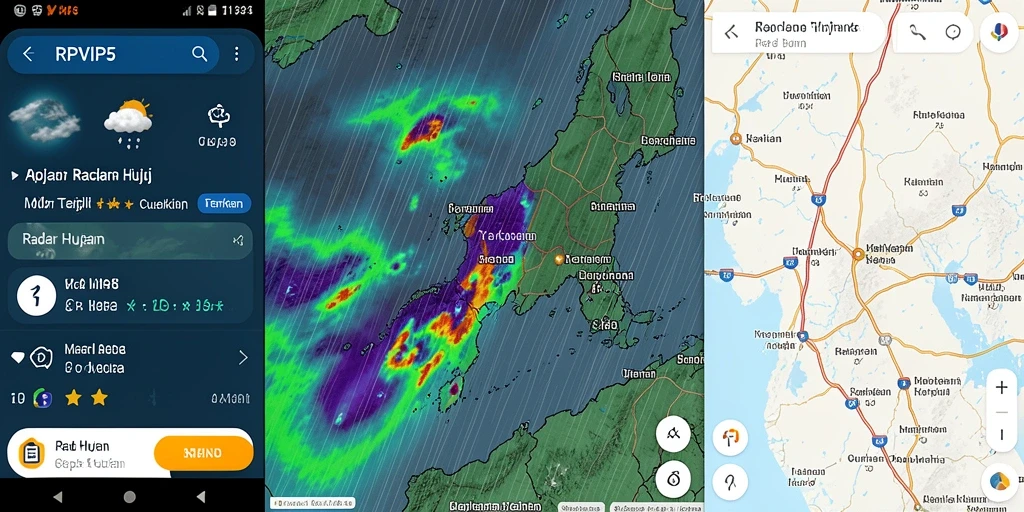 Tampilan antarmuka RPVIP5 dengan peta radar hujan terbaru.
