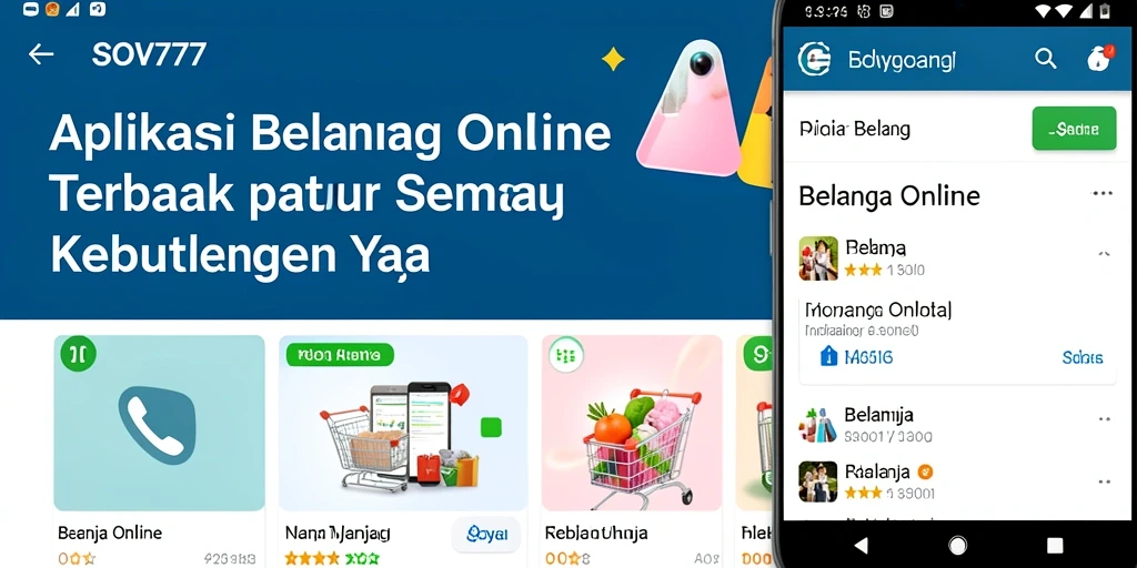 Tampilan antarmuka modern aplikasi SOV777 untuk Belanja Online.